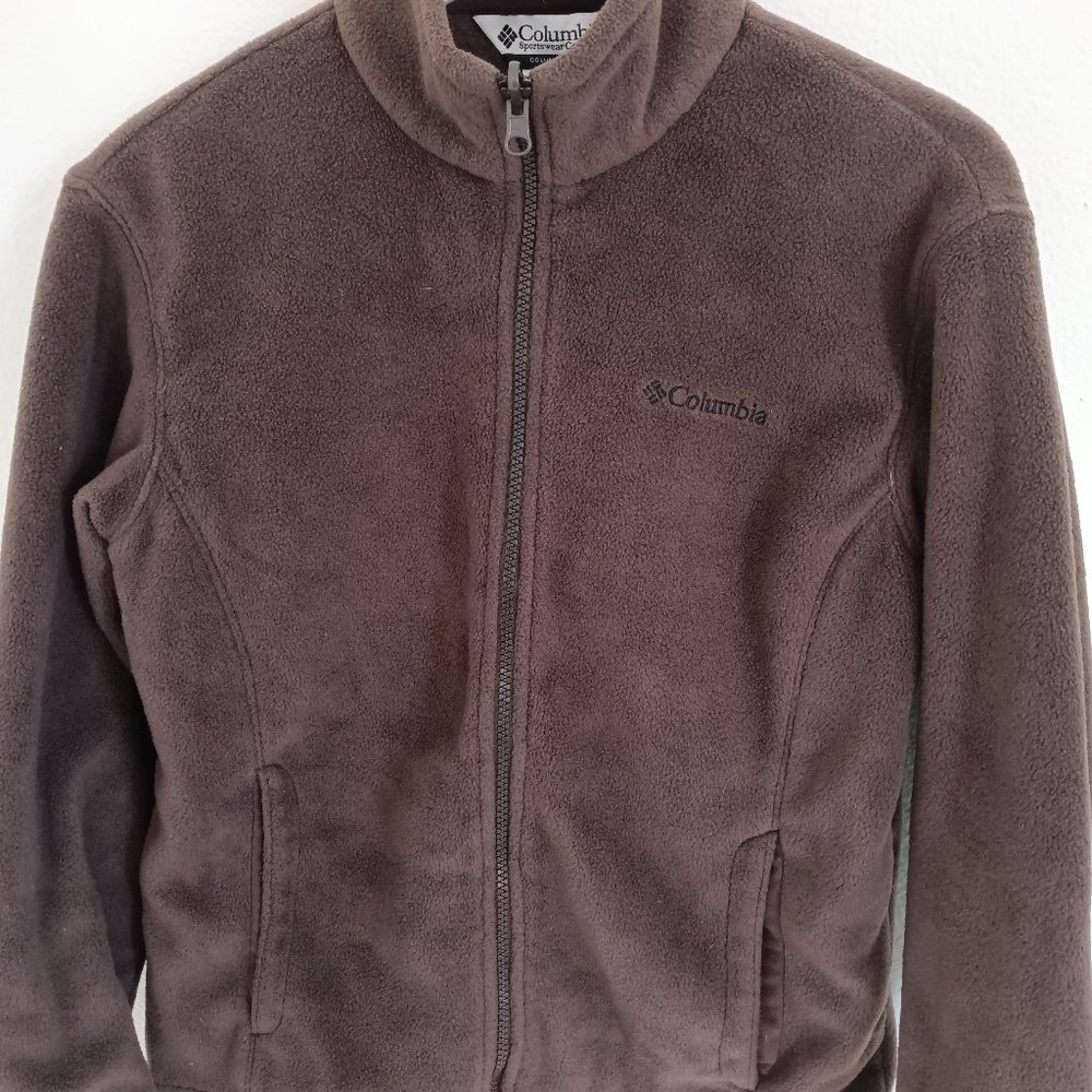 Columbia brown fleece zip jacket